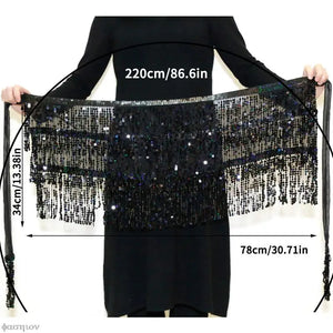 VILZSTUDIOS Glittery Sexy Belly Dance Hip Scarf