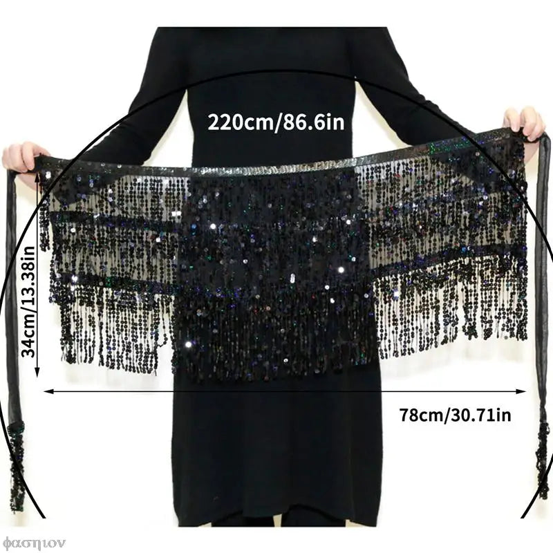 VILZSTUDIOS Glittery Sexy Belly Dance Hip Scarf
