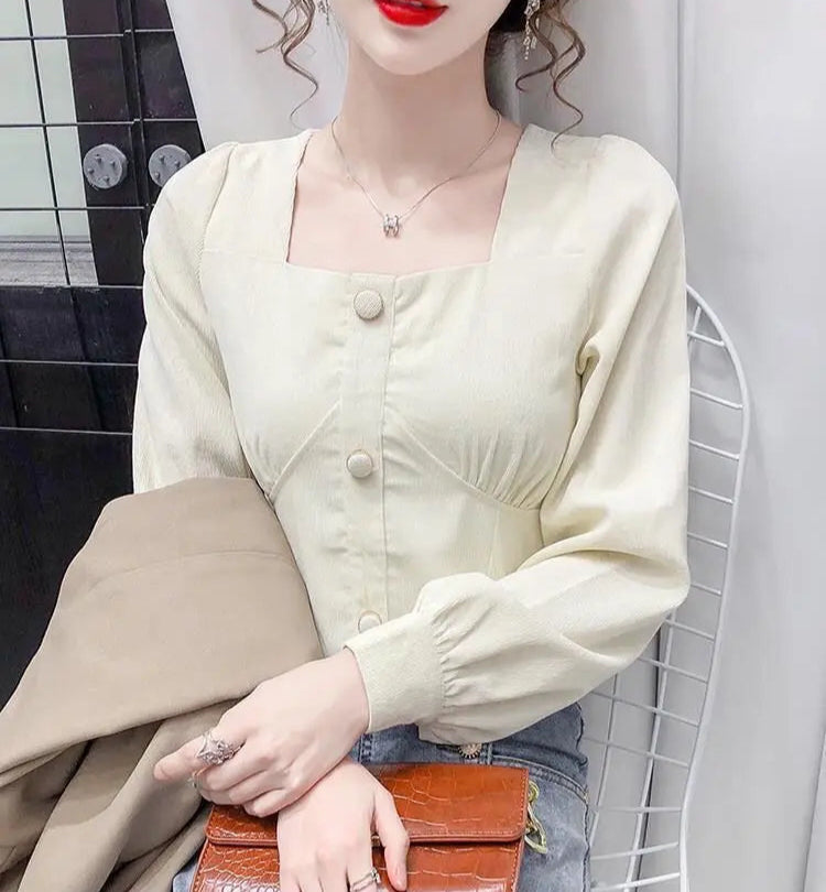 VILZSTUDIOS Cozy Corduroy Long Sleeve Women Blouse