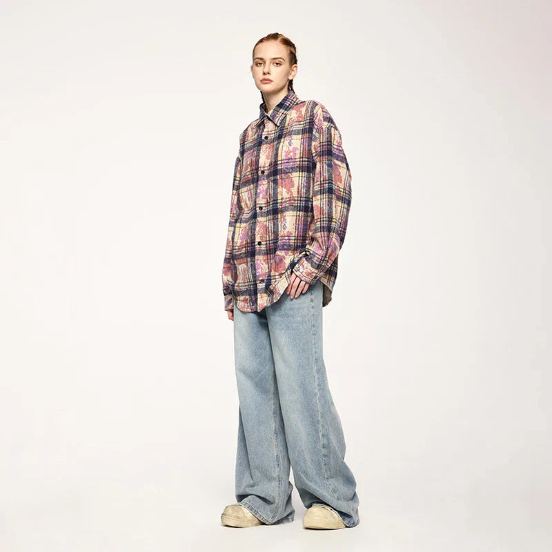 VILZSTUDIOS Vintage Distressed Straight Leg Jeans