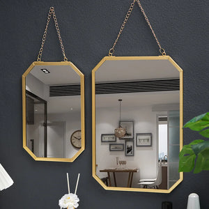 VILZSTUDIOS Nordic-Style Wrought Iron Square Wall-Mounted Mirror BathroomWall-Mounted Vanity Mirror Wall-Mounted Makeup