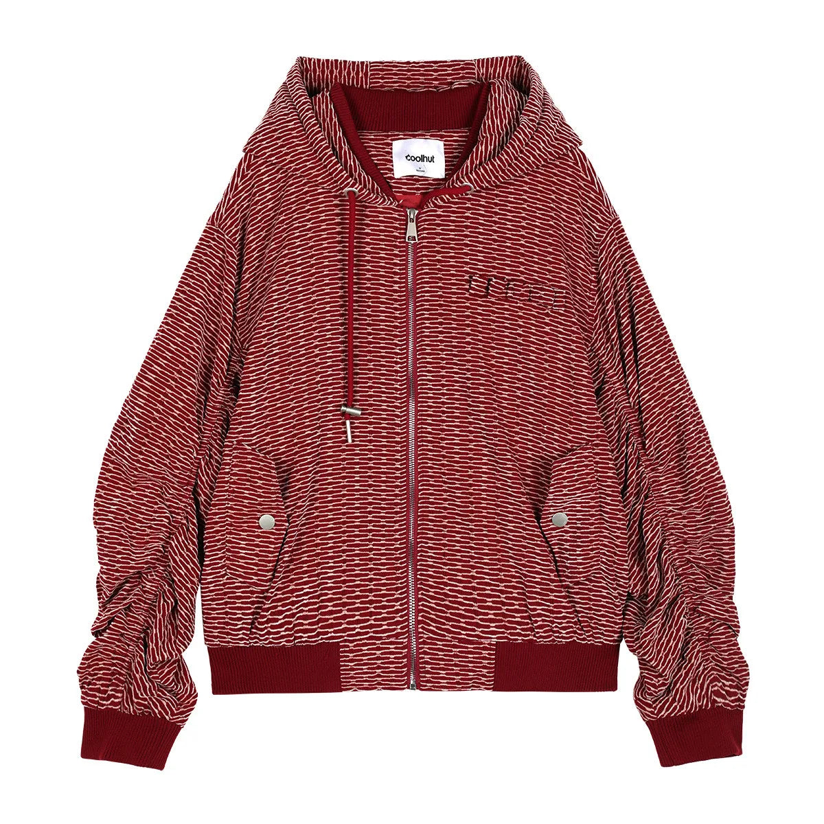 VILZSTUDIOS Edgy Casual Patterned Hooded Jacket