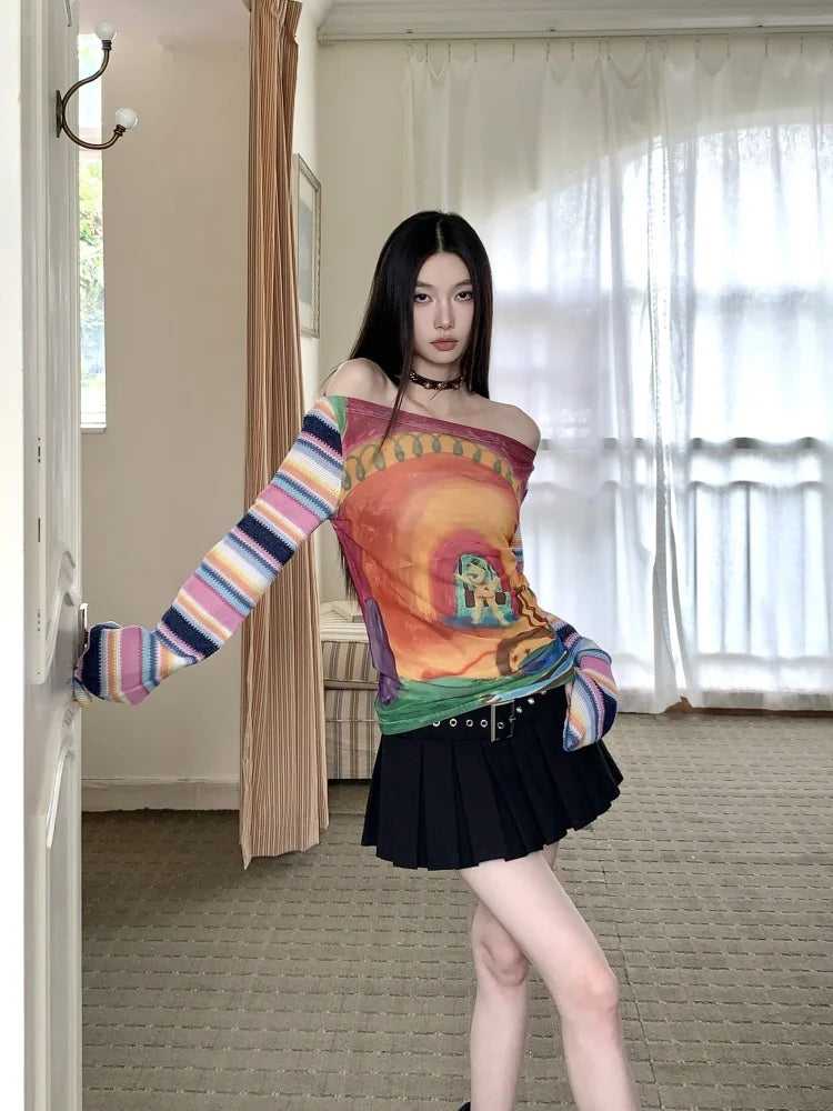 VILZSTUDIOS Funny Halloween Off-Shoulder Top