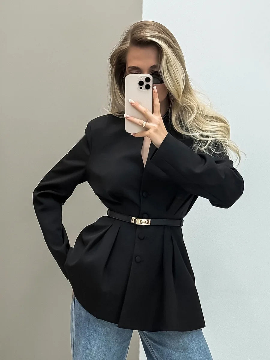 VILZSTUDIOS Elegant V-Neck Blazer