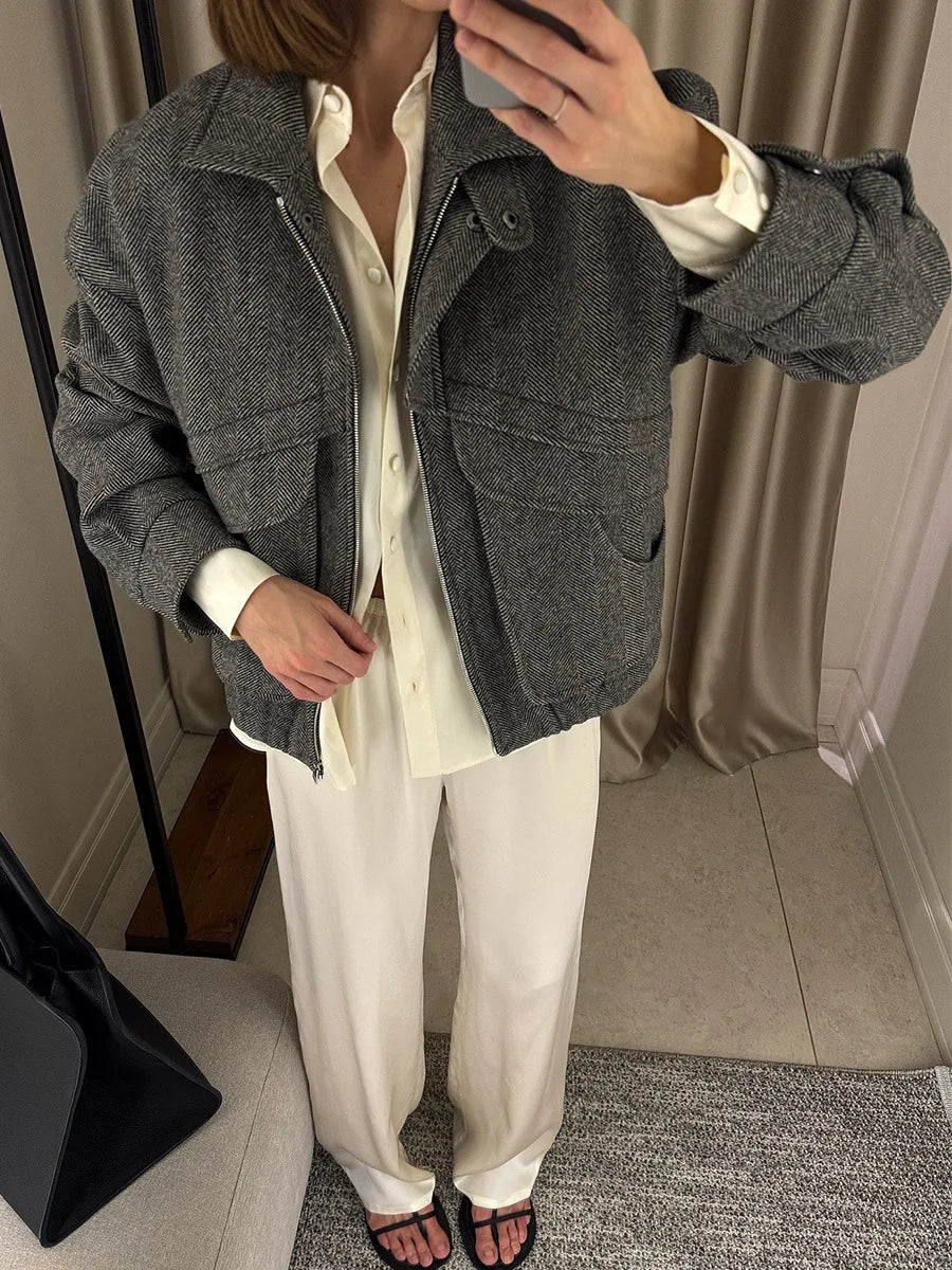 VILZSTUDIOS Retro Chic Zip-Up Jacket