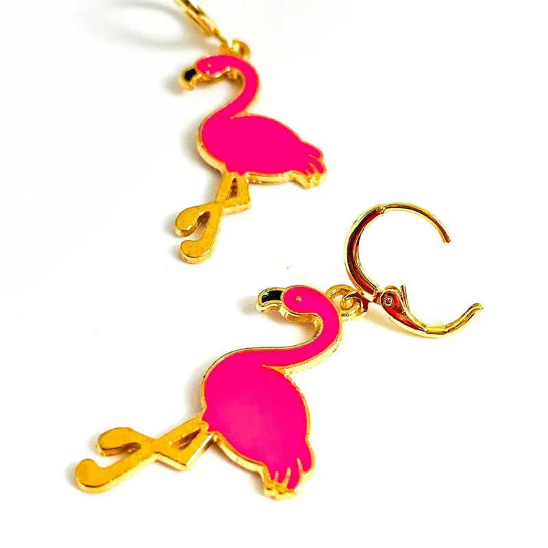 VILZSTUDIOS Golden Flamingo Bird Charm Earring