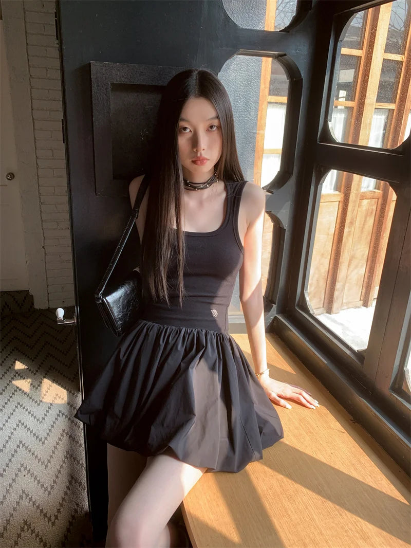 VILZSTUDIOS Black Ribbed Knit Bodycon Mini Dress