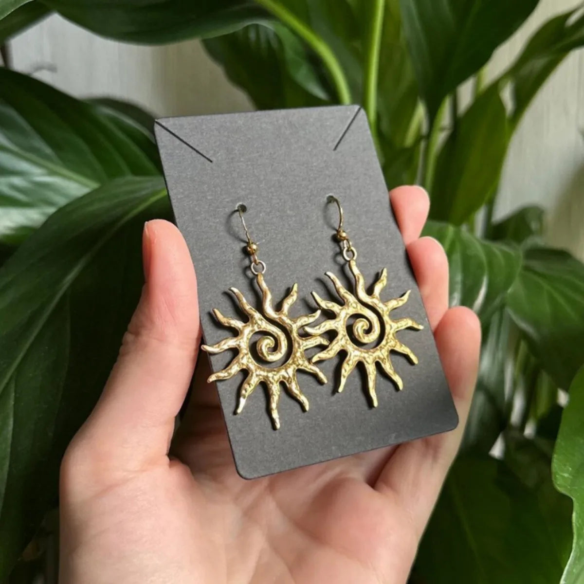 VILZSTUDIOS Large Swirl Sun Spiral Celestial Earrings