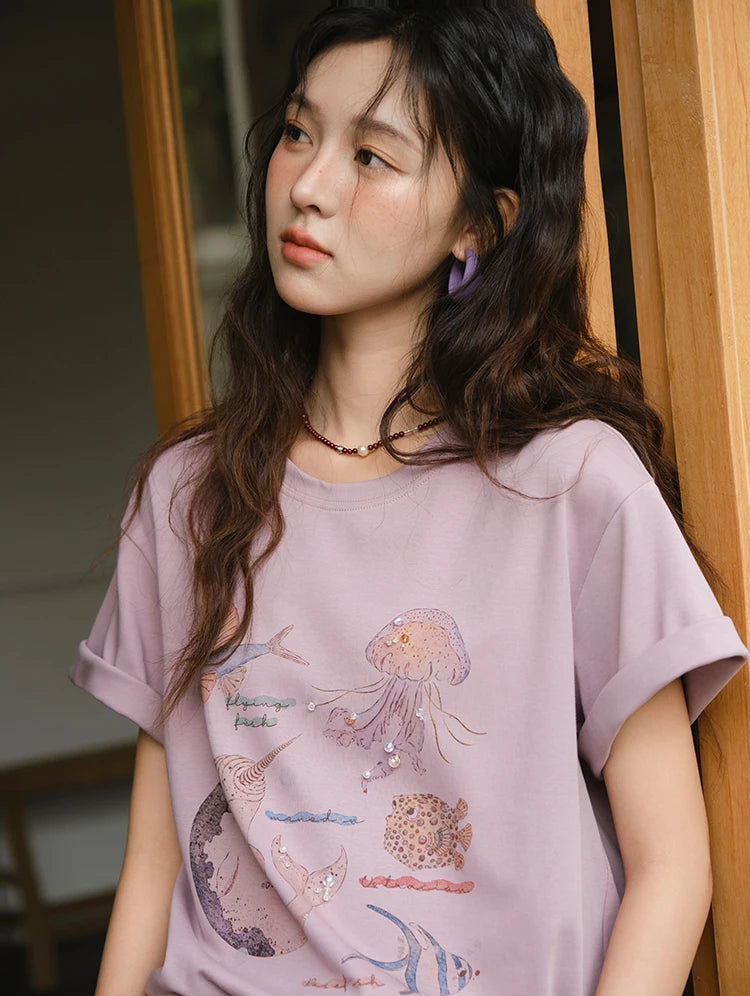 VILZSTUDIOS Stylish Loose Fit Cotton T-Shirt