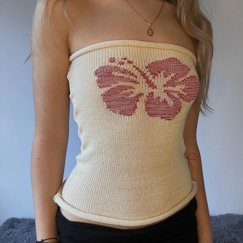 VILZSTUDIOS Sexy Strapless Knitted Tube Top