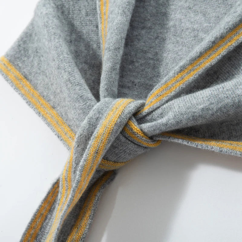 VILZSTUDIOS High Quality Autumn Winter Women 100% Cashmere Scarves 2025 NoveltyTriangular  Knitted Warm Female Scarf Shawl130*35