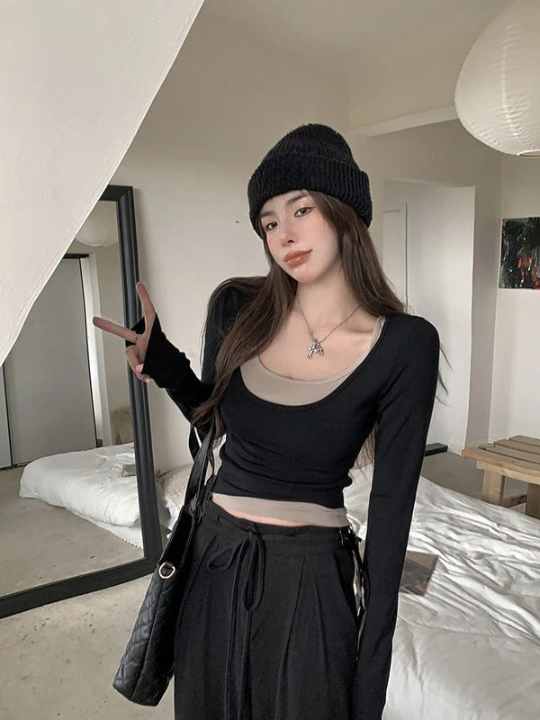 Square Neck Slim Fit Crop Top