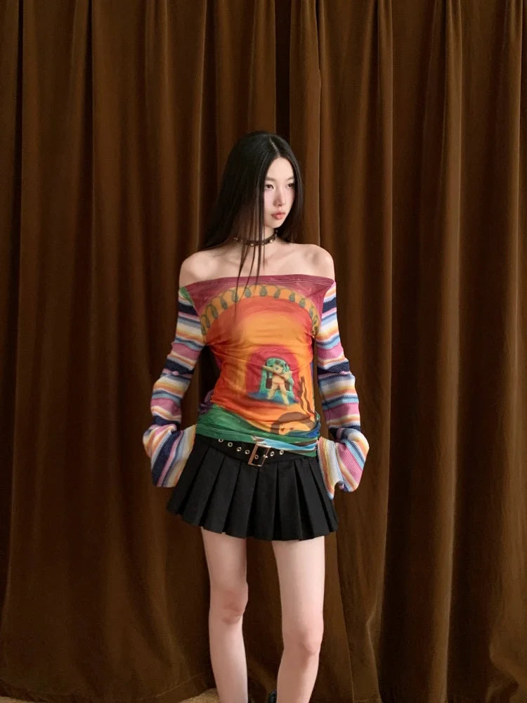 VILZSTUDIOS Funny Halloween Off-Shoulder Top