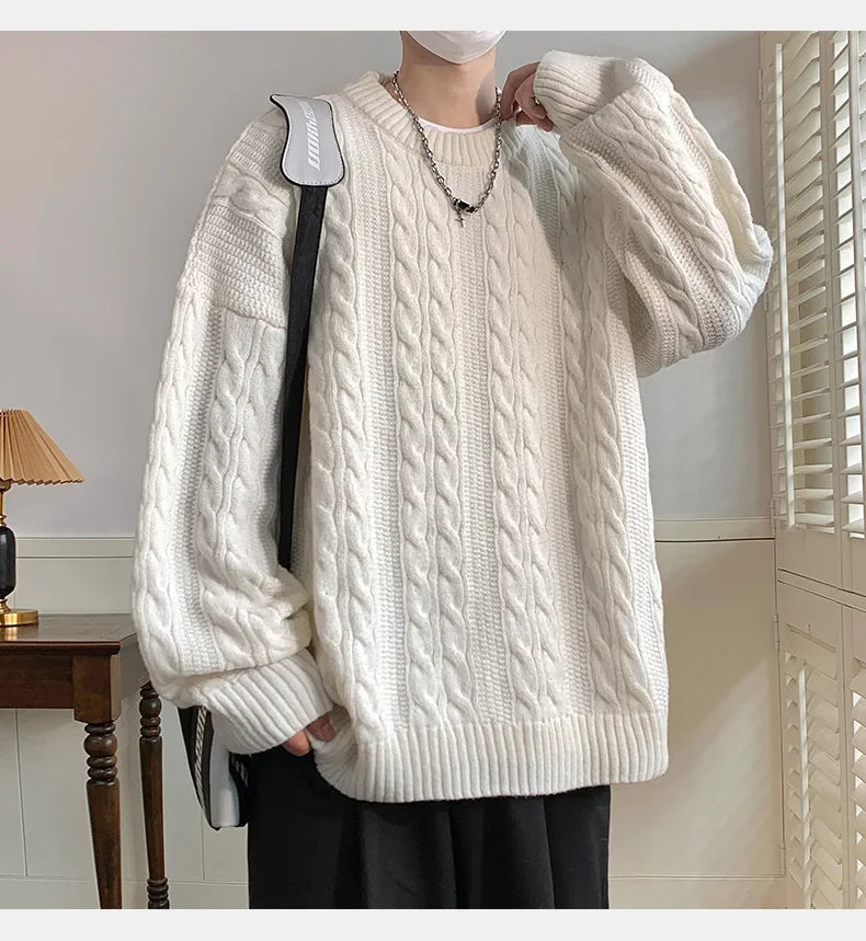 VILZSTUDIOS Classic Grey O-Neck Knitted Sweater