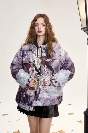 VILZSTUDIOS Trendy Original Printed Puffer Jacket