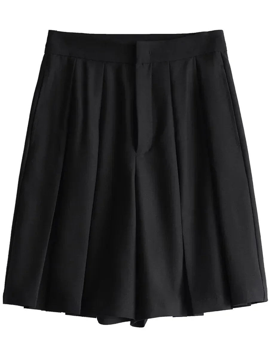 VILZSTUDIOS Stylish Pleated High Waist Shorts