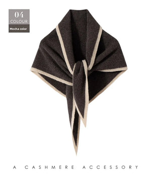 VILZSTUDIOS Imitation Cashmere Color Blocked Knitted Triangle Scarf Versatile Comfortable Soft Neck Protecting Thickened  Warm Shawl Scarf