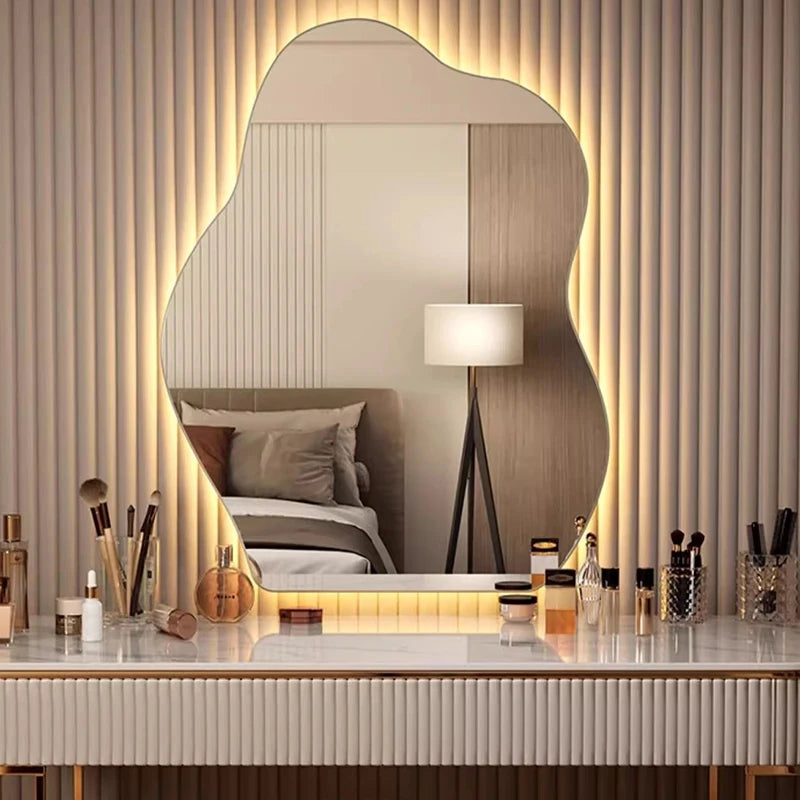 VILZSTUDIOS Wavy Wall Mirror Living Room Decoration Modern Art Vanity Aesthetic Large Size Mirror Fashion Espelhos Lounge Suite Furniture