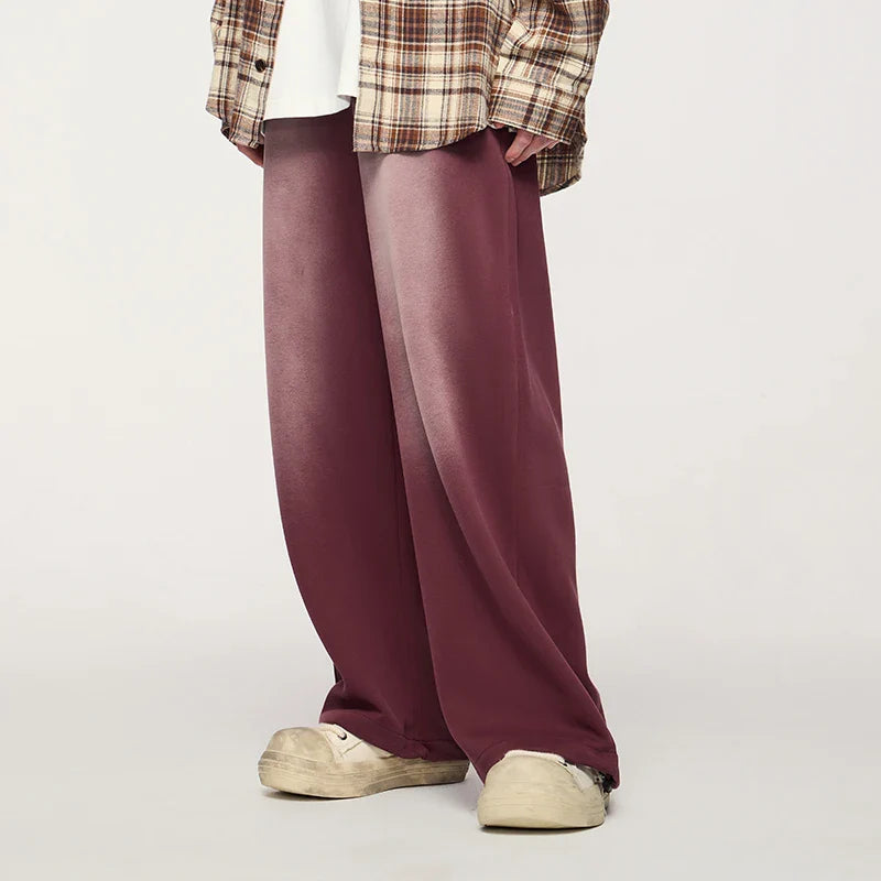 VILZSTUDIOS Washed Straight Wide Leg Casual Pants