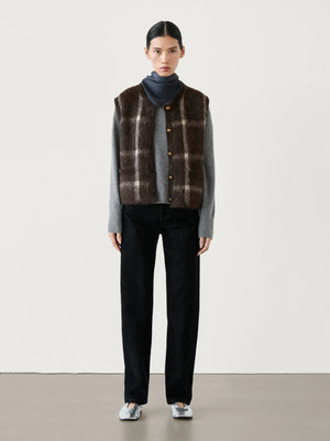 VILZSTUDIOS Chic Checkered Knitted Vest