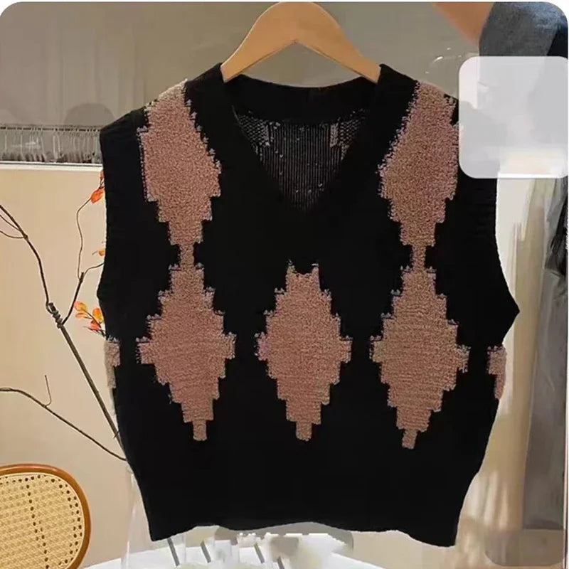 VILZSTUDIOS Cozy Loose V-Neck Knitted Vest