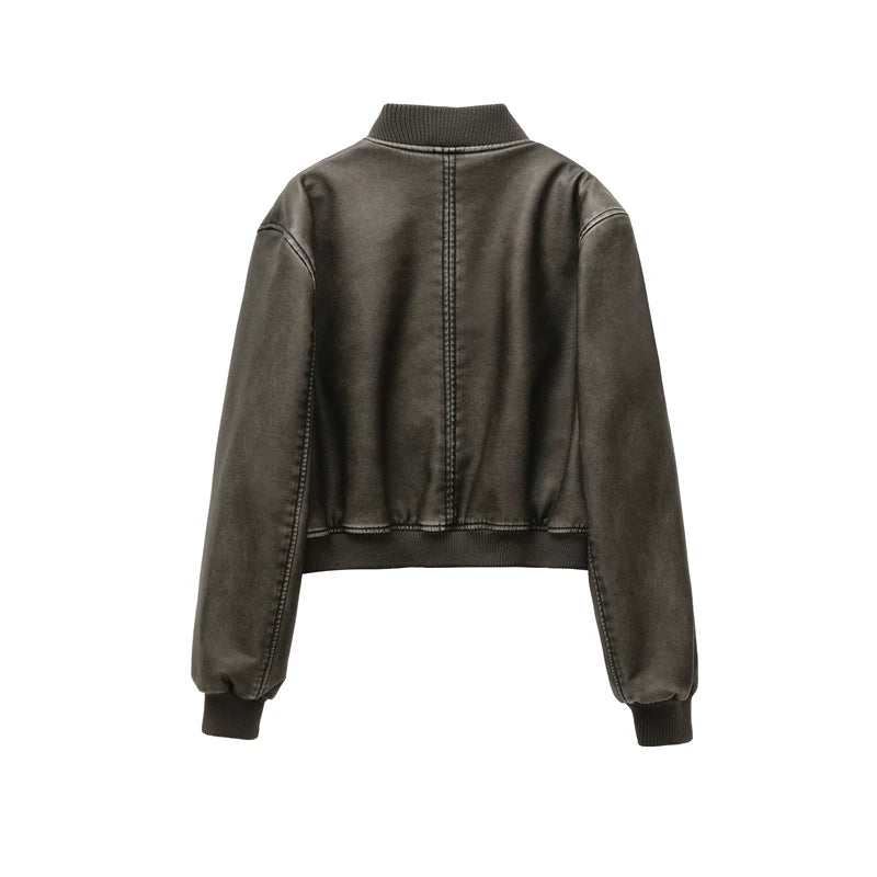 VILZSTUDIOS Vintage Leather Bomber Jacket