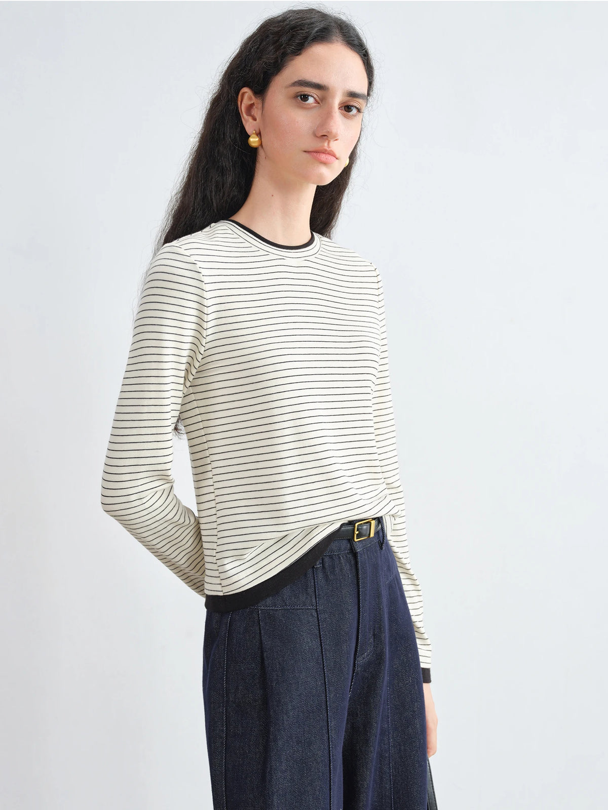 VILZSTUDIOS Retro Contrast Stripe Knit Sweater