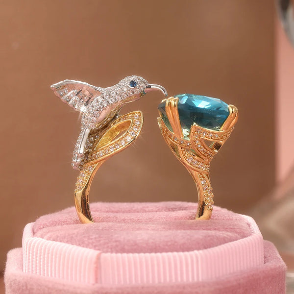 Exquisite Metal Carving Bird Ring
