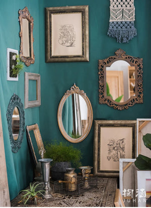 VILZSTUDIOS Huohan retro fake window decoration French wall-mounted mirror floor-to-ceiling fitting entrance living room fireplace mirror B
