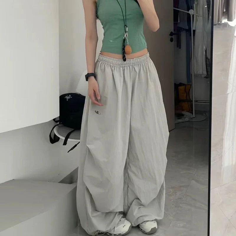 VILZSTUDIOS Trendy Oversized Black Wide Leg Pants