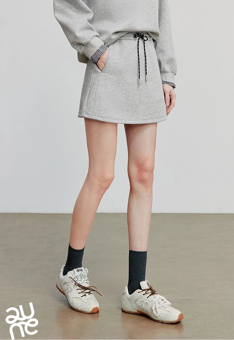 VILZSTUDIOS Stylish Autumn Cotton Casual Mini Skirt