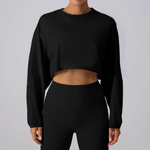 VILZSTUDIOS Breathable Long Sleeve Sports Crop Top
