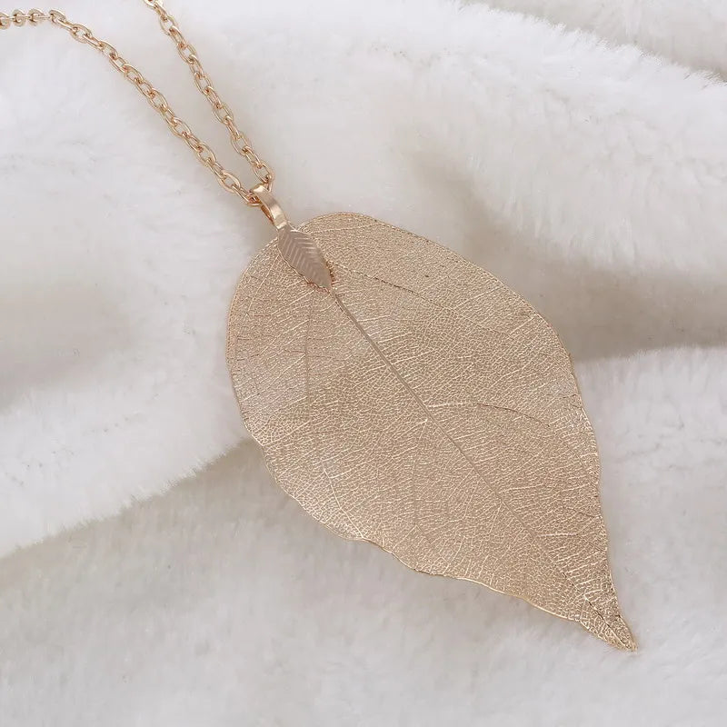 VILZSTUDIOS Vintage Natural Real Leaf Necklace