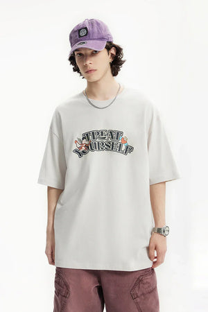 VILZSTUDIOS Cupid Printed Loose Cotton Short T-Shirt