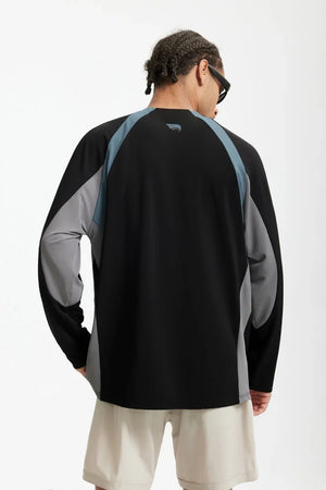 VILZSTUDIOS Retro Color Block Long Sleeve T-Shirt