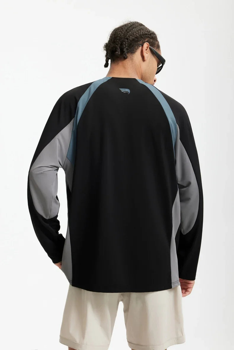 VILZSTUDIOS Retro Color Block Long Sleeve T-Shirt
