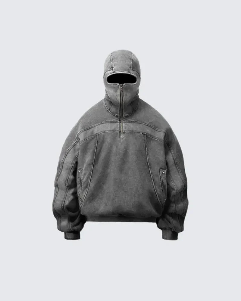 VILZSTUDIOS Washed Gray Classic Ninja Hoodie
