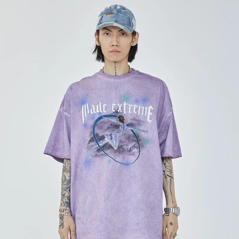 VILZSTUDIOS Loose Robot Girl Letter Print T-Shirt