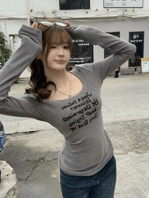 VILZSTUDIOS Retro American Slim Long Sleeve Top