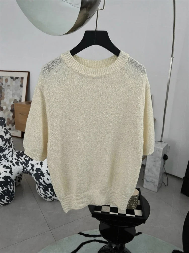 VILZSTUDIOS Soft Knit Short Sleeve Sweater