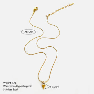 VILZSTUDIOS 18K Gold Plated Mushroom & Whale Pendant Necklace