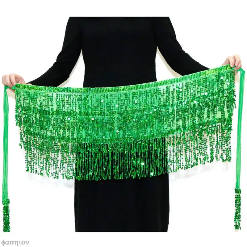 VILZSTUDIOS Glittery Sexy Belly Dance Hip Scarf
