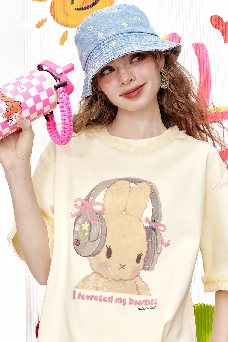 VILZSTUDIOS Laced Sleeves Casual T-Shirt