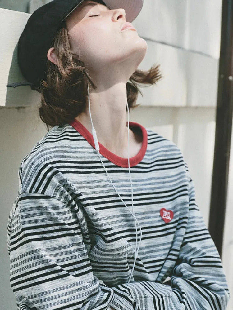VILZSTUDIOS Striped Oversized Long Sleeve Top