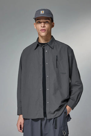 VILZSTUDIOS Durable Solid Minimalist Outdoor Long Shirt