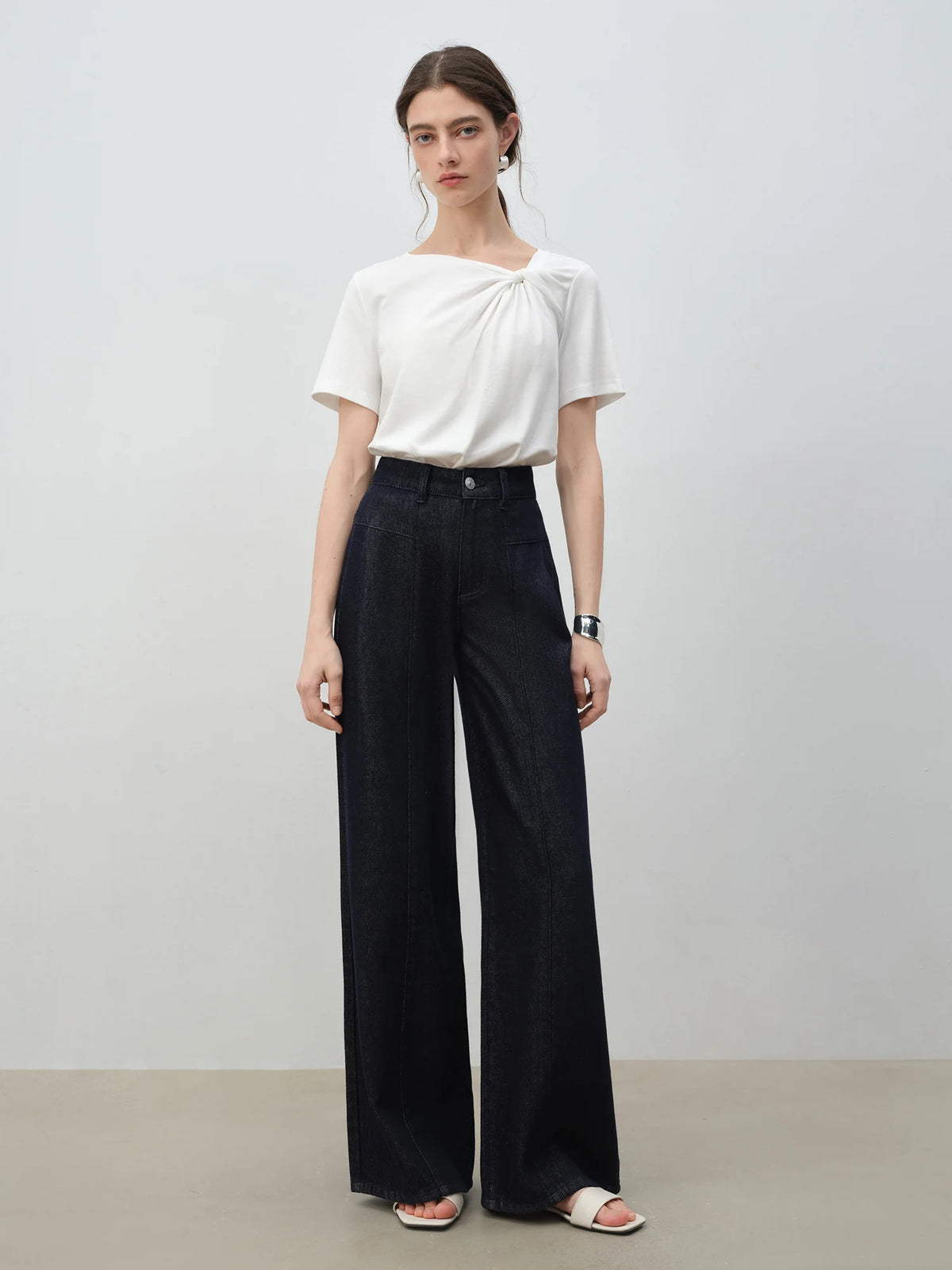 VILZSTUDIOS Asymmetrical Knot Petite Slim T-Shirt