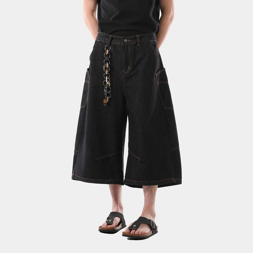 VILZSTUDIOS American Retro Loose Fit Cropped Jorts