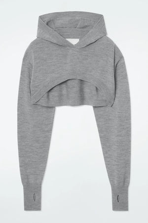 VILZSTUDIOS Wool Knit Cropped Hoodie