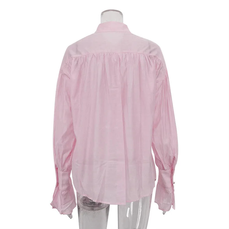 VILZSTUDIOS Versatile Fashionable Collared Flare Blouse