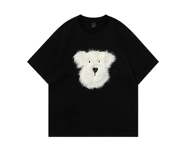 Oversized 3D Fluffy Dog Graphic T-Shirt